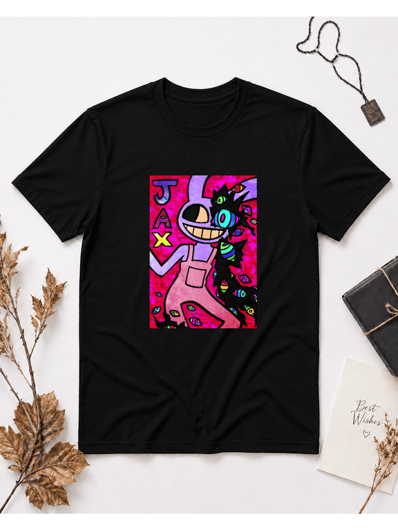 JAX Surreal Cartoon Rabbit Character Graphic Unisex T-Shirt, S-5XL