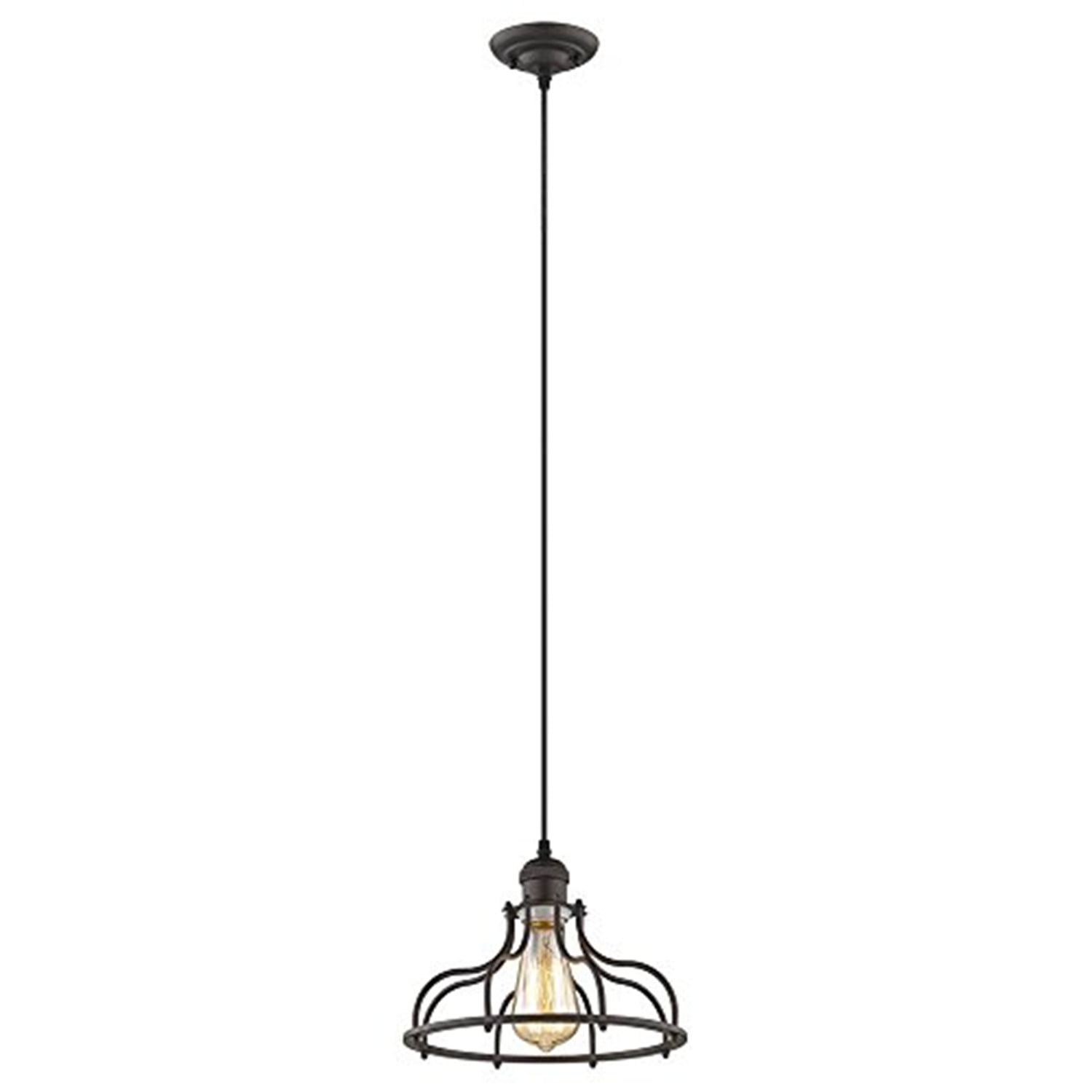Transitional 10" Oil-Rubbed Bronze Steel Mini Pendant Light