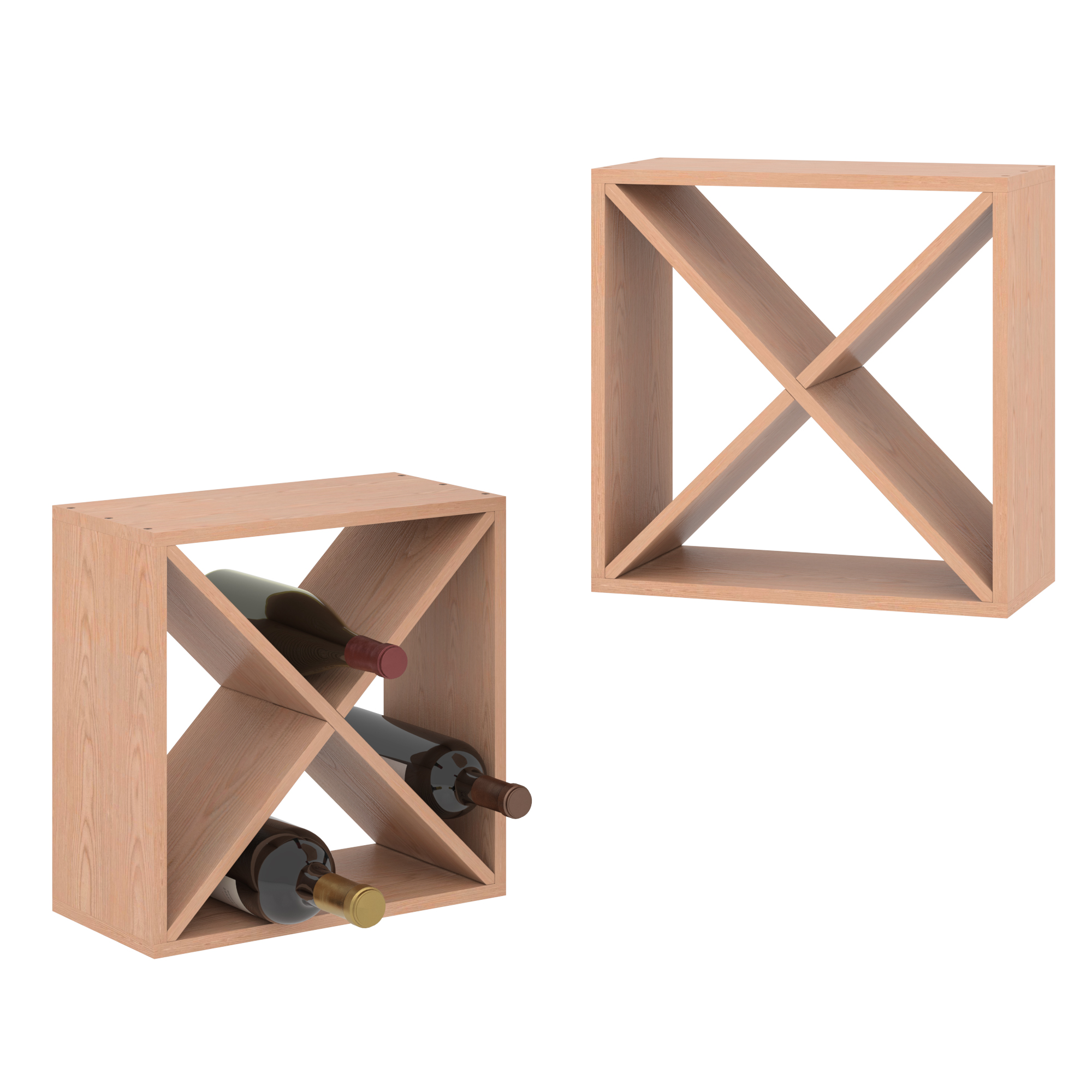 JAXPETY 48 Bottle Stackable Wine Rack, Wooden Wine Holder, Freestanding