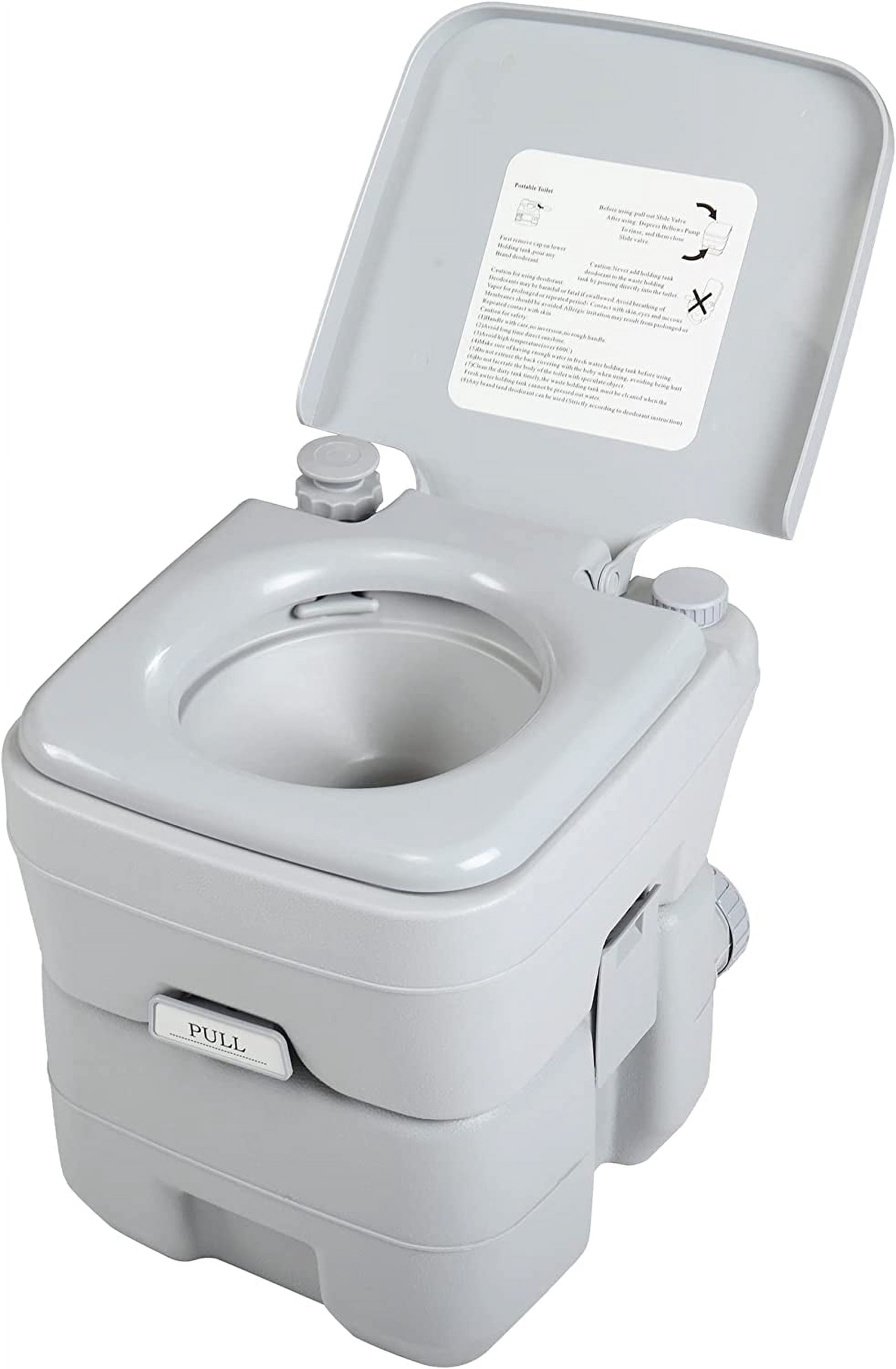 5.8-Gallon Portable Toilet For Camping & RV - Detachable Tank With Level Indicator