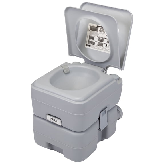 JAXPETY 5.3 Gallon Portable Toilet Camping Porta Potty for RV Travel, Boat and Trips, Gray