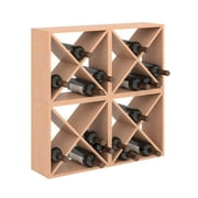 JAXPETY 96 Bottle Stackable Wine Rack Wooden Wine Holder Freestanding Tabletop Wine Storage Cube Cabinet W/ Wine Bottle Tags
