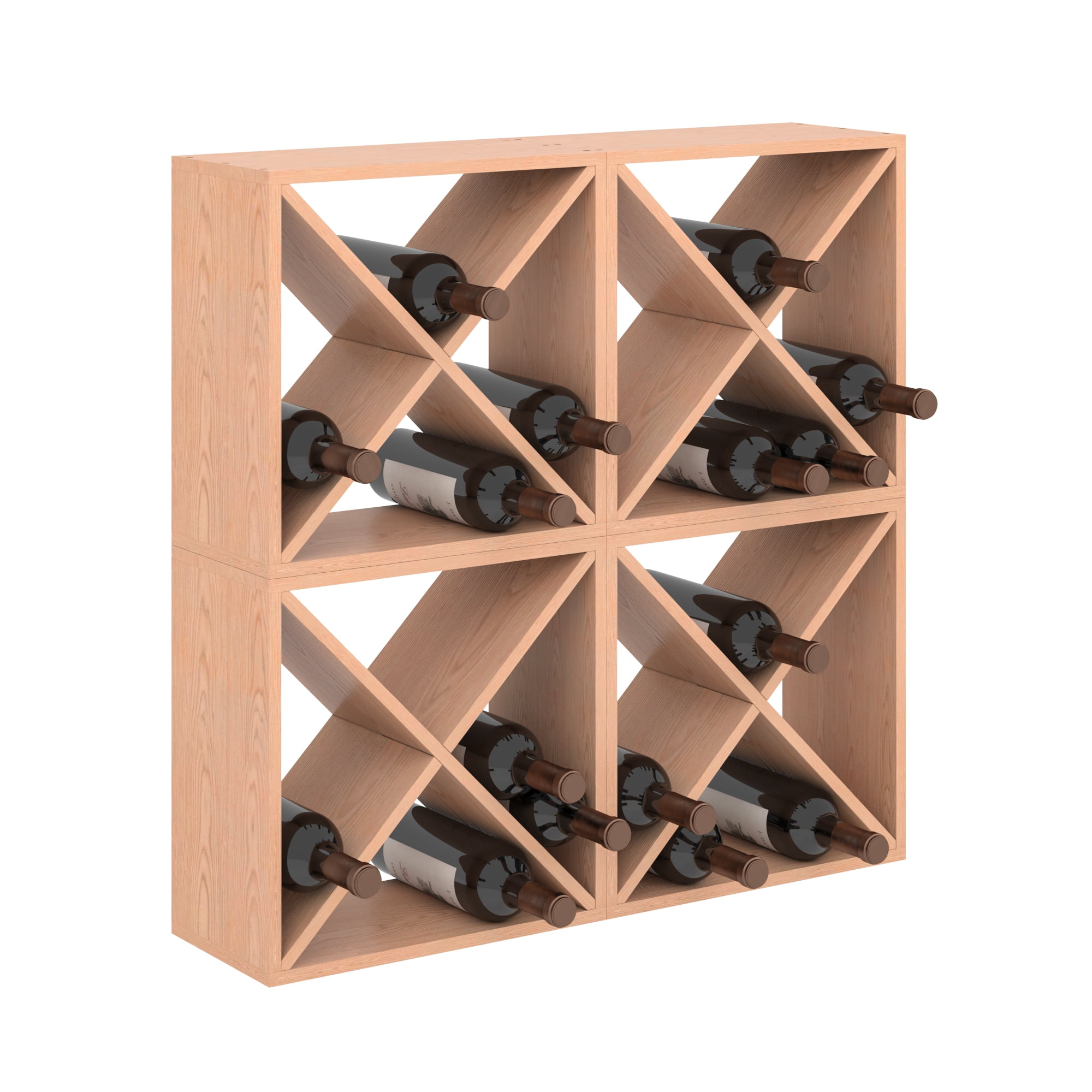 Jaxpety 24 Bottle Wine Rack Holder Compact Cellar Cube Bar Storage
