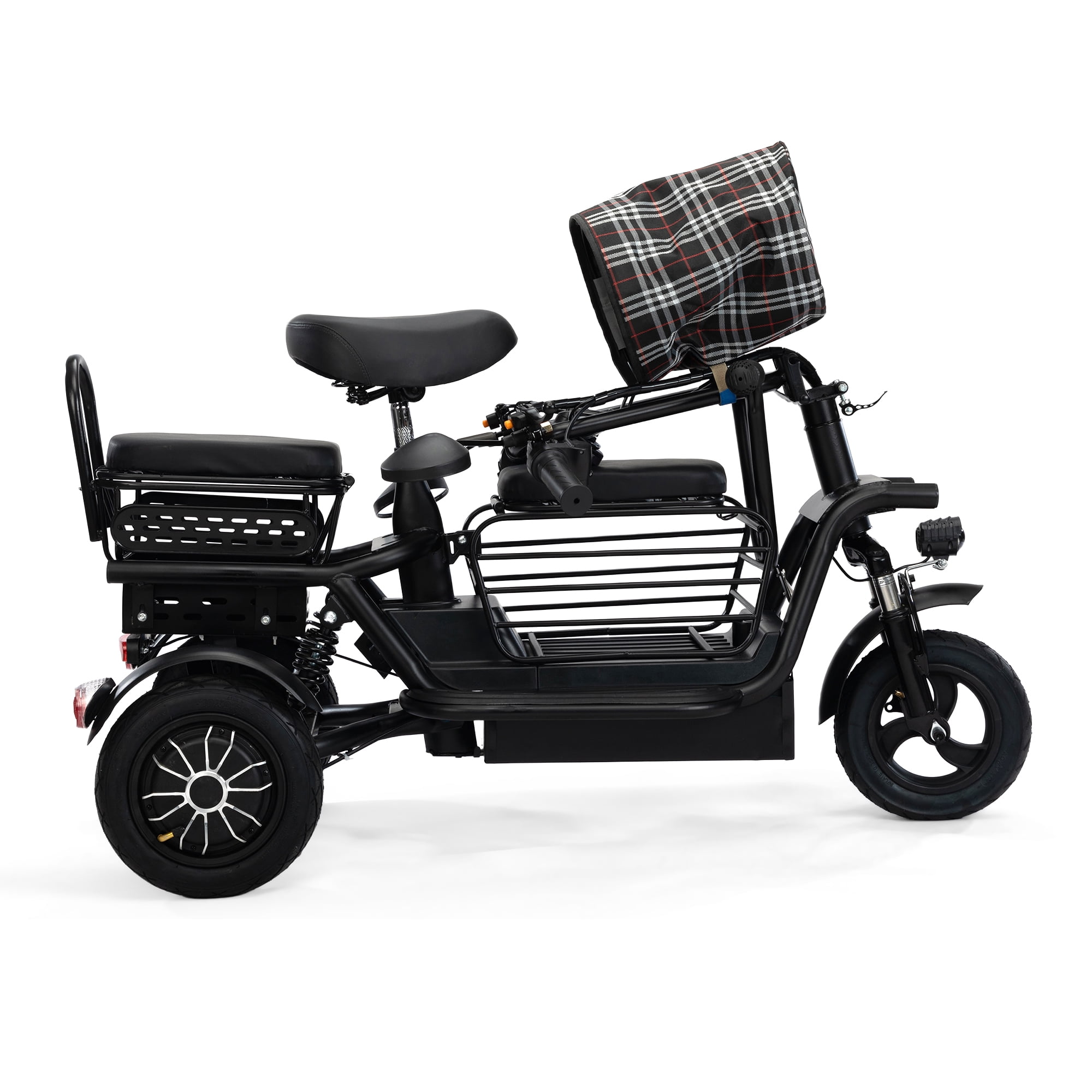 JAXPETY Folding Electric Tricycle, 3 Wheel Motorized Bicycle with 48V 400W Lithium Battery, for Men/Women/Kids, Perfect Spring Gift for Family, Black