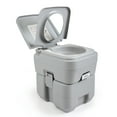 JAXPETY Portable Pushrod Toilet, 20L/5.28 Gallon Outdoor Commode with