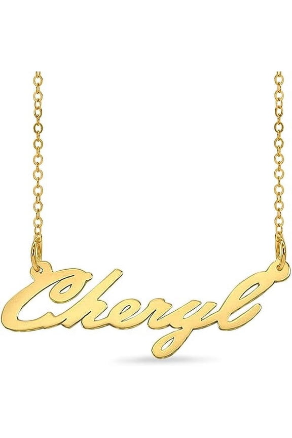 Sterling Silver Single Name Plate, 18" Link Chain