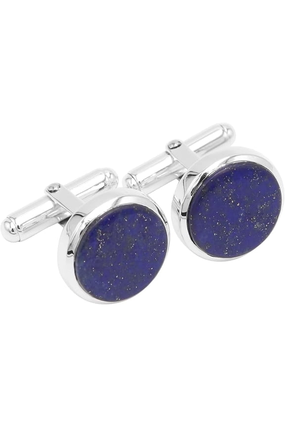 925 Sterling Silver Lapis Lazuli Cufflinks for Men  Handmade Gemstone Cuff Links | Unique Wedding Gift for Groom