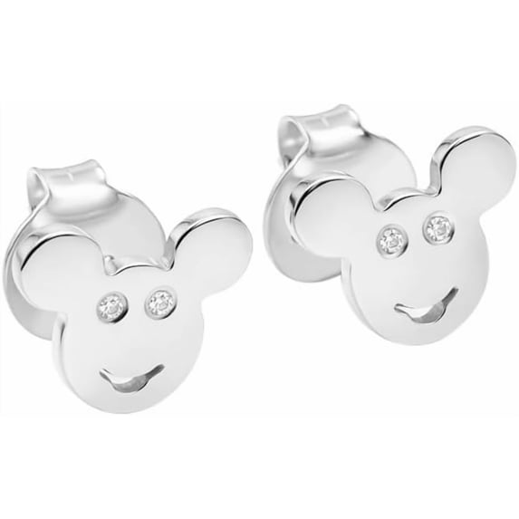 JAY JOOLS Disney Mickey Mouse Stud Earrings for Women – 925 Sterling Silver CZ Accent Cartoon Character Jewelry