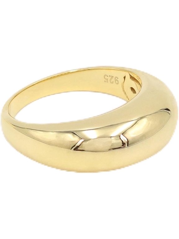 Dome Silver Ring - 18K Gold Plated Solid Silver Bubble Jewelry for Women