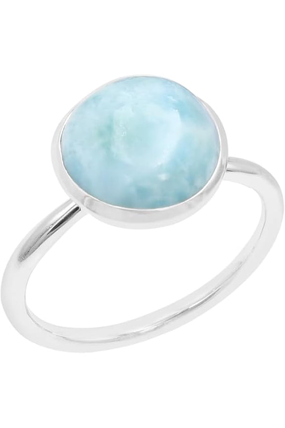 Larimar Ring – 925 Sterling Silver Handmade Birthstone Jewelry