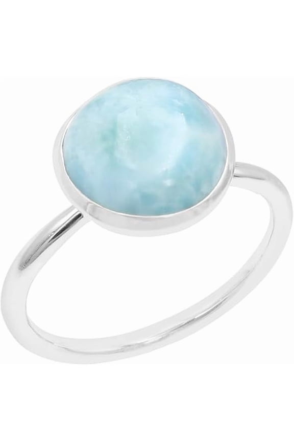 Larimar Ring – 925 Sterling Silver Handmade Birthstone Jewelry