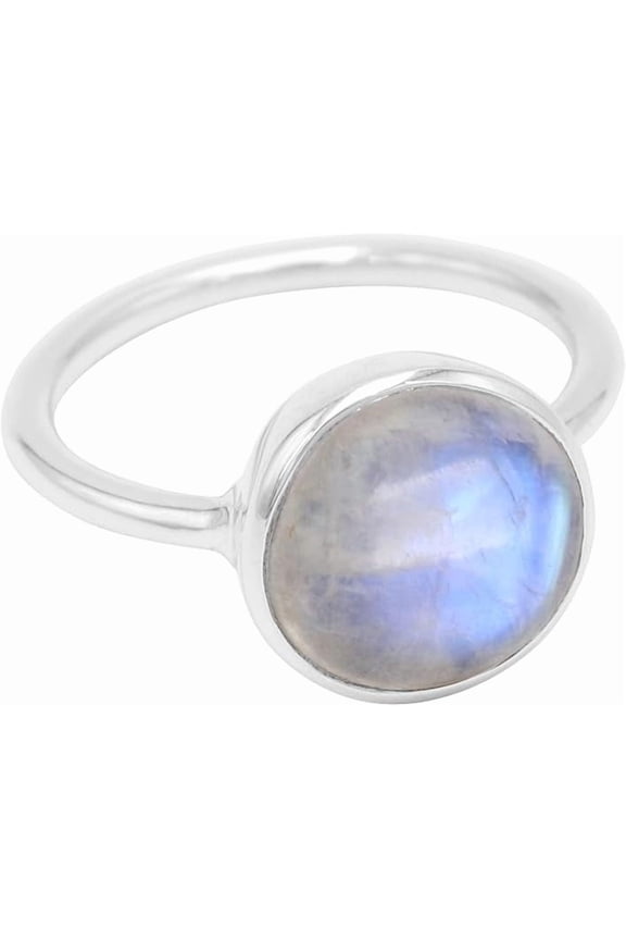 Rainbow Moonstone Ring – 925 Sterling Silver Handmade Jewelry for Women