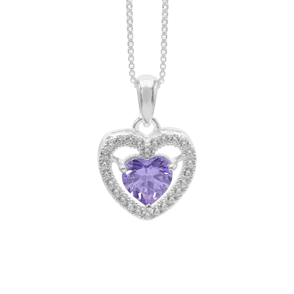 JAY JOOLS Silver Plated Heart Pendant Necklace for Women – Minimalist Brass Necklace with Simulated Diamonds