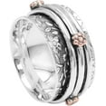 thumbnail image 1 of JAY JOOLS Women’s 925 Sterling Silver Spinner Ring – Floral Design Fidget Ring Jewelry, 1 of 7