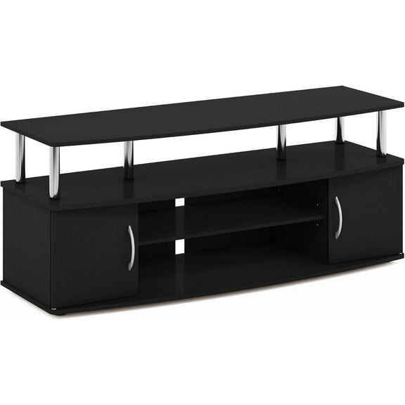 JAYA Large Entertainment Stand for TV Up to 55 Inch, Americano/Chrome