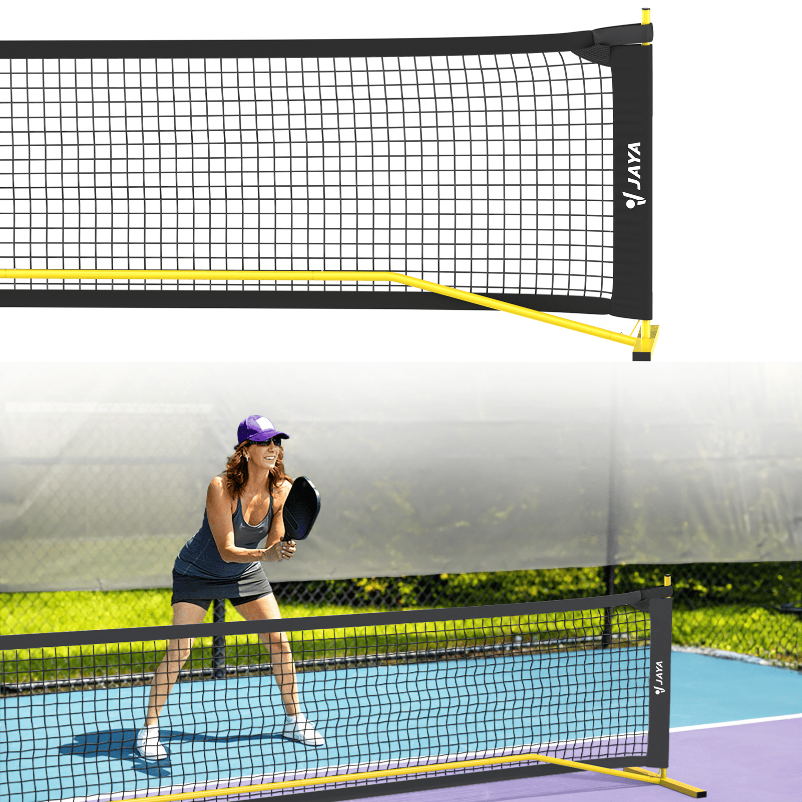 JAYA Pickleball Nets Portable Outdoor, 22FT Regulation Size Pickleball
