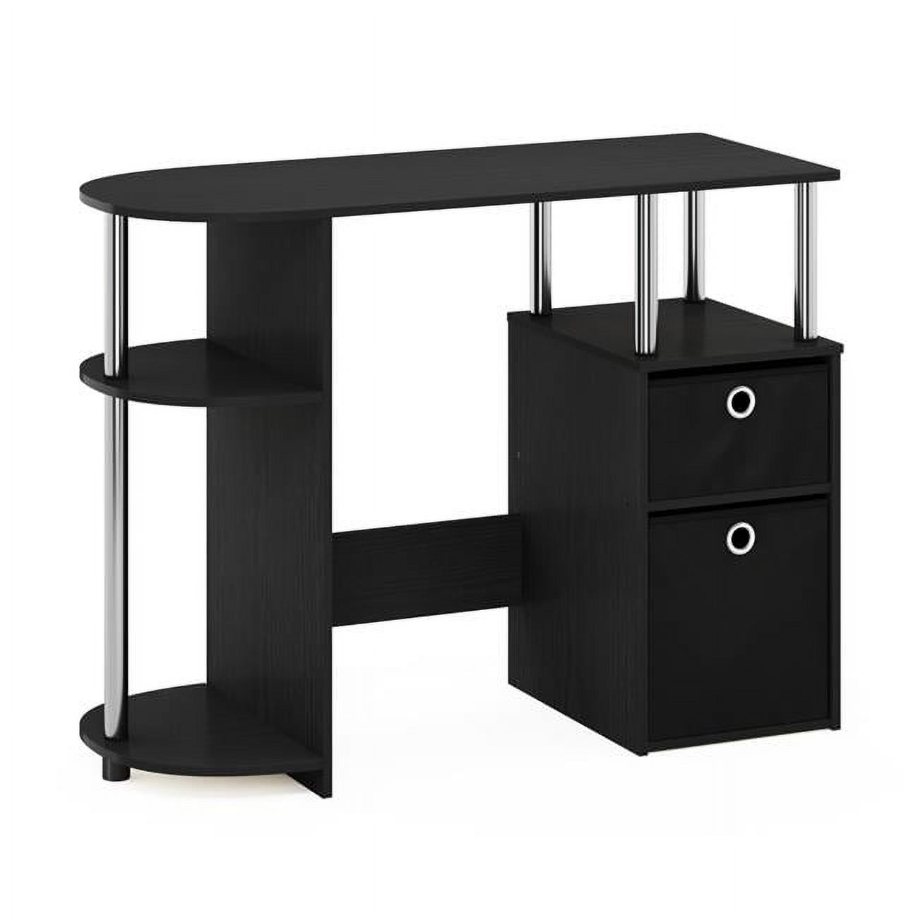 JAYA Simplistic Computer Study Desk with Bin Drawers, Americano