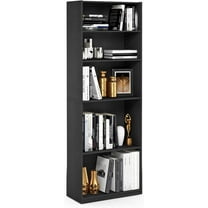 JAYA Simply Home 5-Shelf Bookcase, 5-Tier, Black