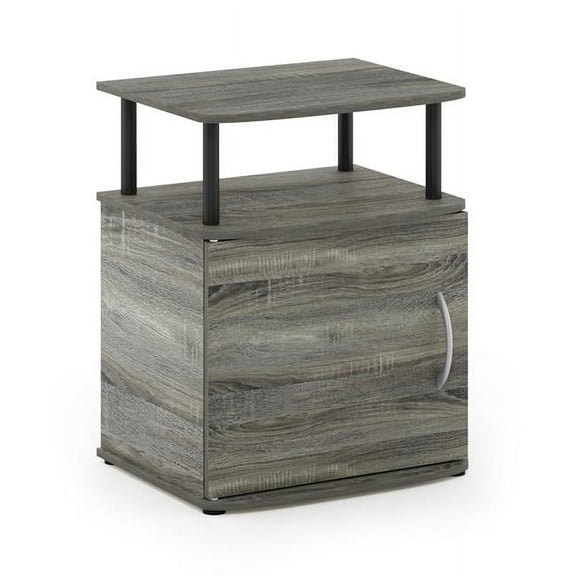 JAYA Utility Design End Table, French Oak Grey & Black