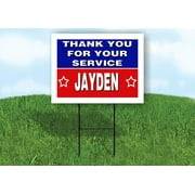 JAYDEN THANK YOU SERVICE 18 in x 24 in Yard Sign Road Sign with Stand