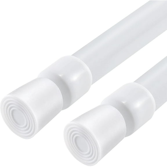 JAYE 2Pack Spring Tension Curtain Rod Load Adjustable Expandable Heavy Duty Steel White Length to 53-98", Suitable for Wardrobes, Bathrooms, Cabinets, Windows & Storage Cabine (WHITE)