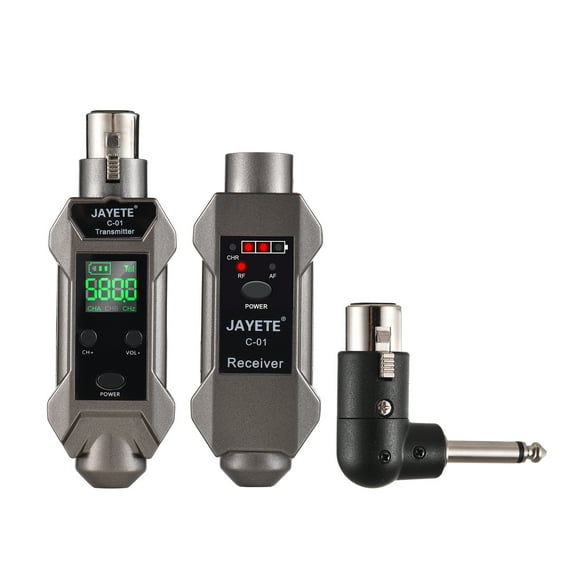 JAYETE JAYETE C-01 UHF Professional Wired to Wireless Microphone Converter Micphone & Receiver 571~598MHz Receiving Transmission Compatible with Dynamic/Condenser Microphone with 48V Phantom