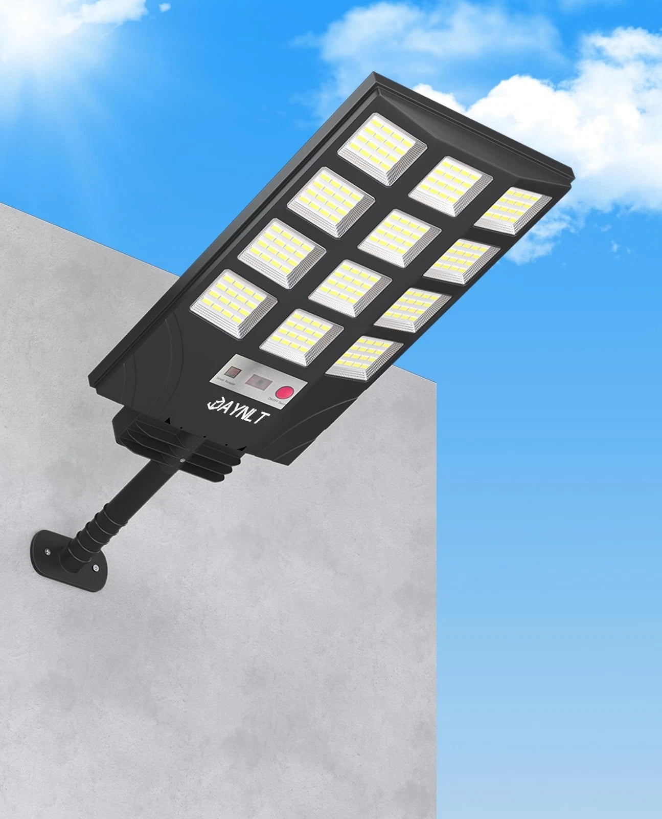 JAYNLT Solar Lights for Outside, 5 Lighting Modes Flood , Black