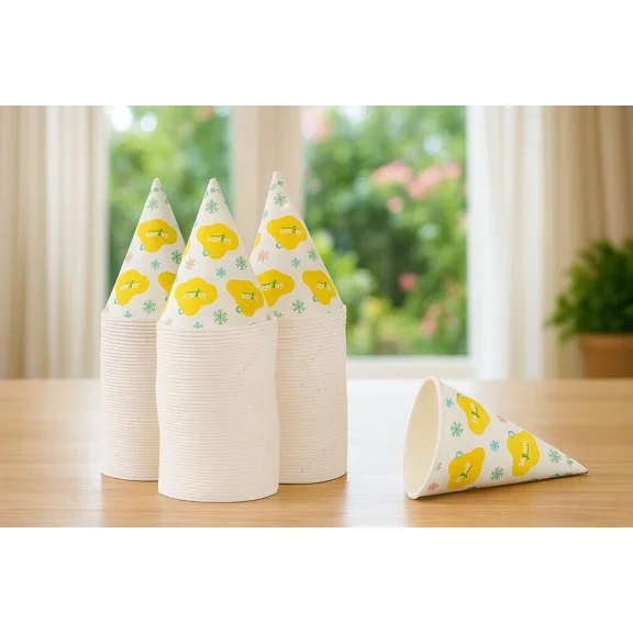 JAYOUR 2200 SNOW CONE CUPS 6OZ BULK PAPER DISPOSABLE PARTY CONCESSION - YELLOW