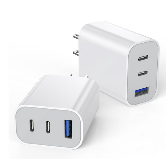 JAYUANONE 30W USB C Charger, 3-Port Fast Charger (2C1A), PD3.0/QC4.0 Fast Charging Adapter for iPhone 16/15/14/13 Pro Max, Galaxy S23/S22, iPad Pro, AirPods Pro and more