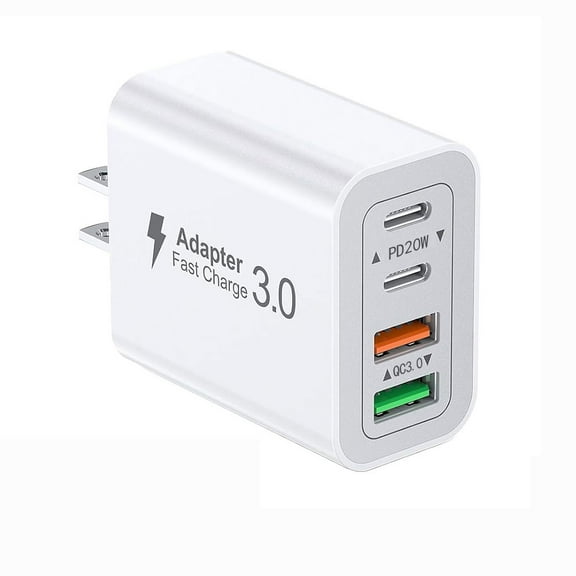 JAYUANONE USB C Fast Charger, 40W 4 Port Type USB C Charging Station Block Cube, USB C Wall Charger Power Strip Adapter Plug for iPad iPhone 16 15 14 13 12 Pro Max Pixel Note Galaxy