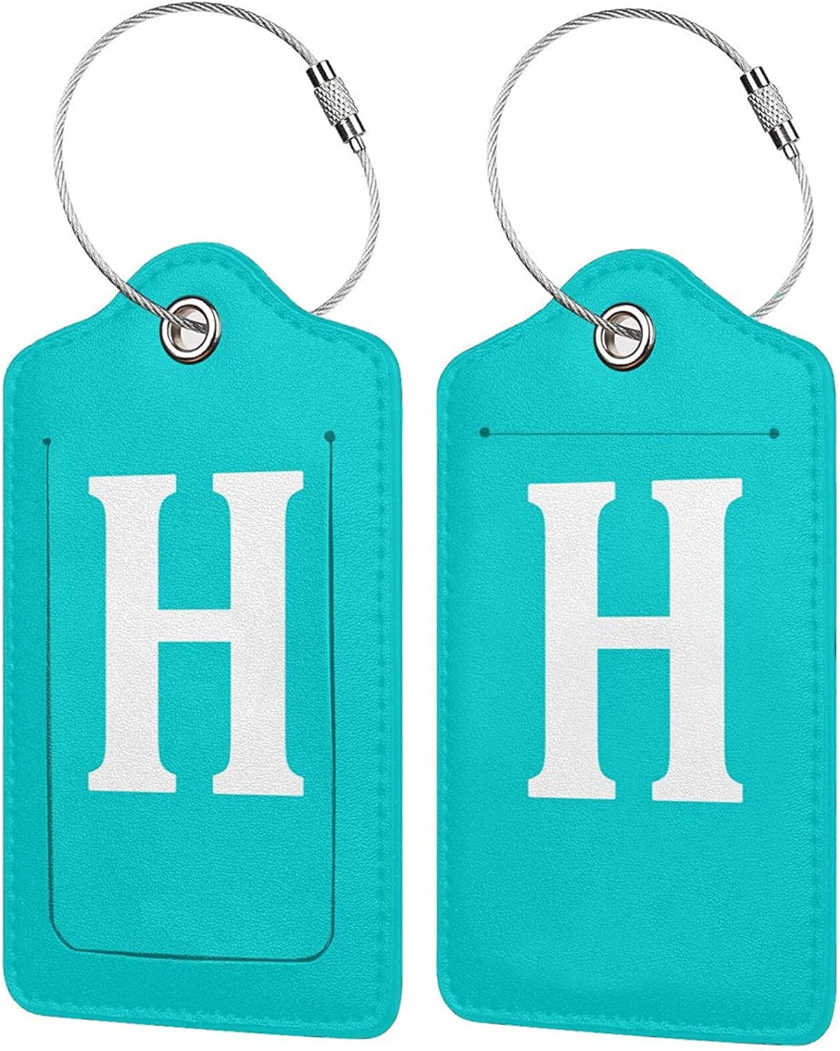JAYUN Luggage Tags, Letter K Light Blue Heavy Duty Luggage Tag w