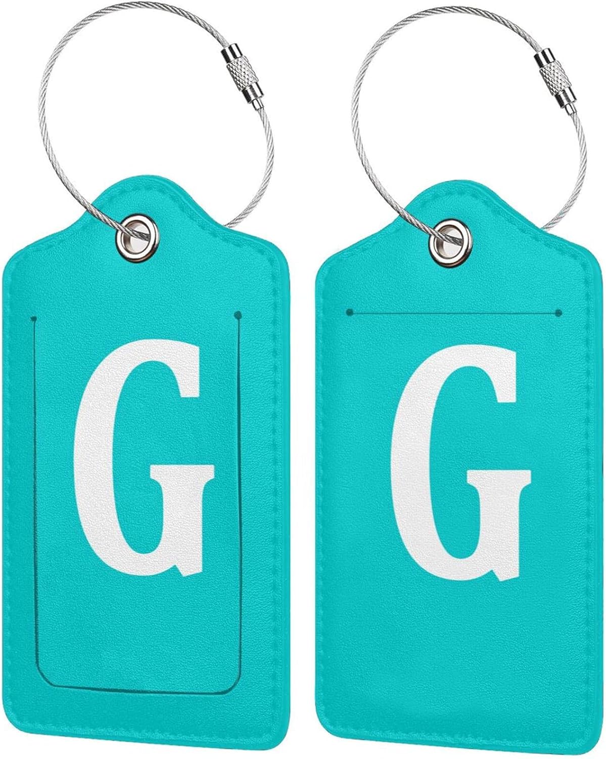 JAYUN Luggage Tags, Letter K Light Blue Heavy Duty Luggage Tag w