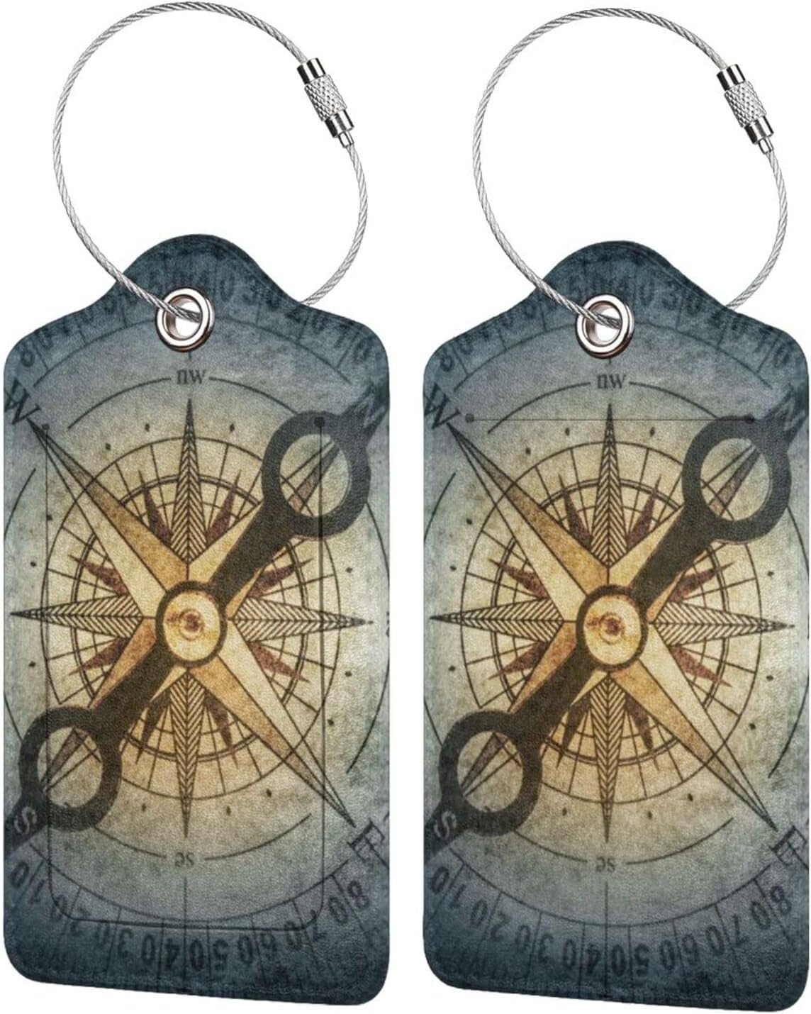 JAYUN PU Leather Luggage Tags for Suitcase, Travel Cruise Luggage Tag