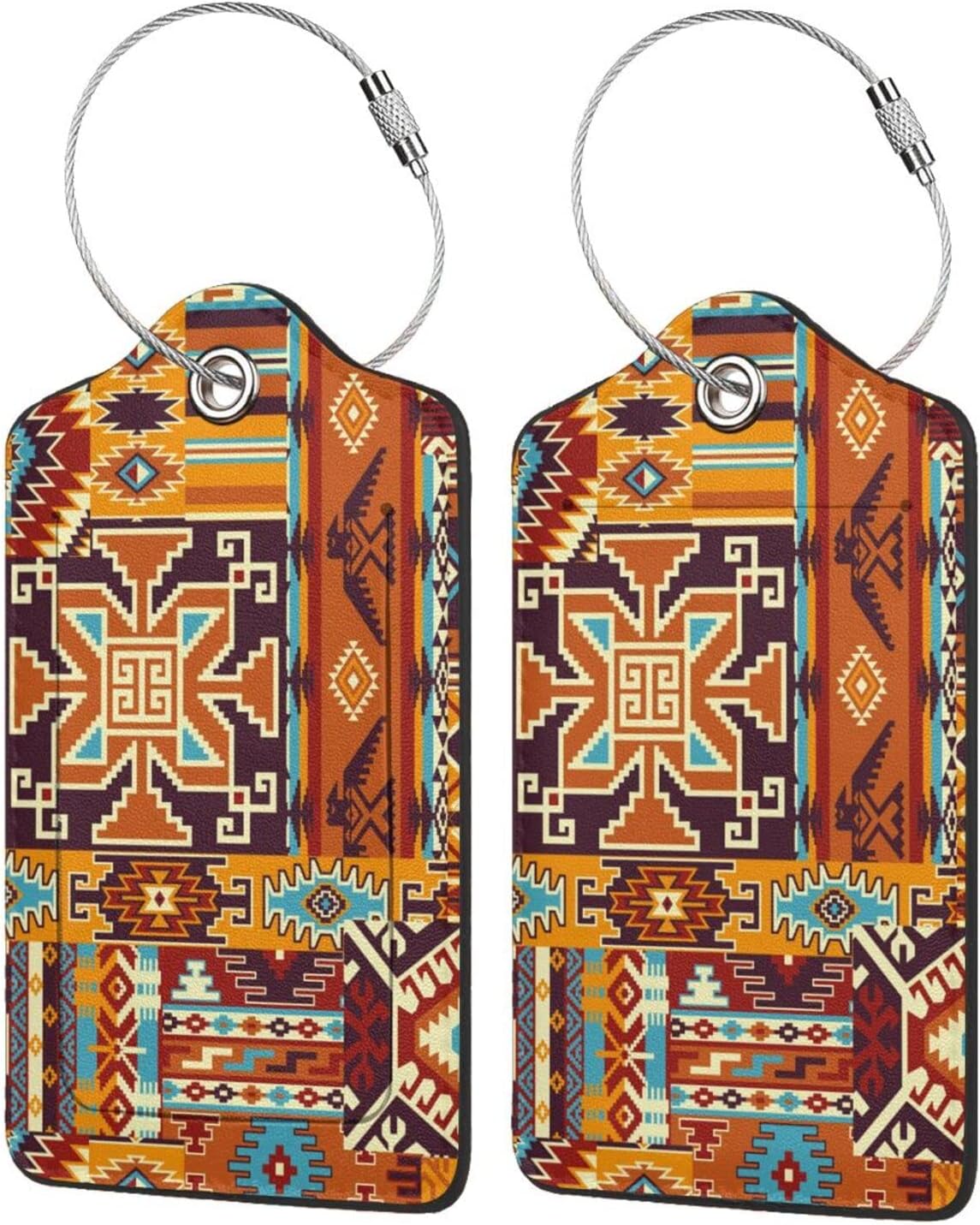 JAYUN PU Leather Luggage Tags for Suitcase, Travel Cruise Luggage Tag