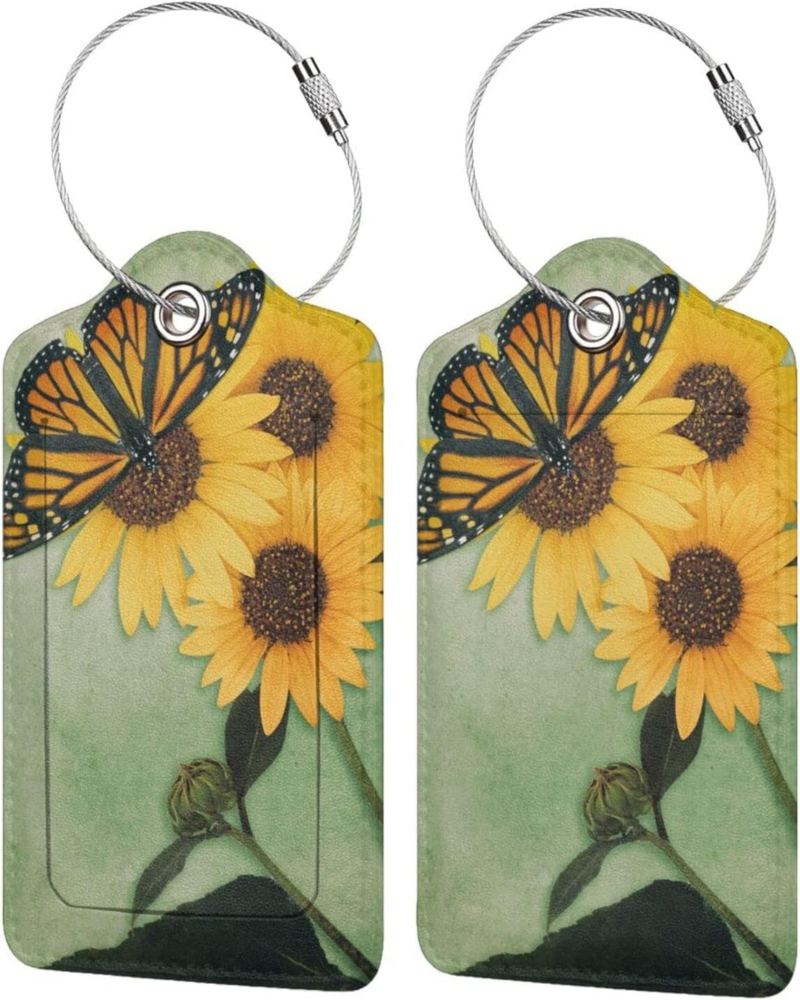 JAYUN Tower Luggage Tags for Suitcases 2 Pack Leather Luggage Tag