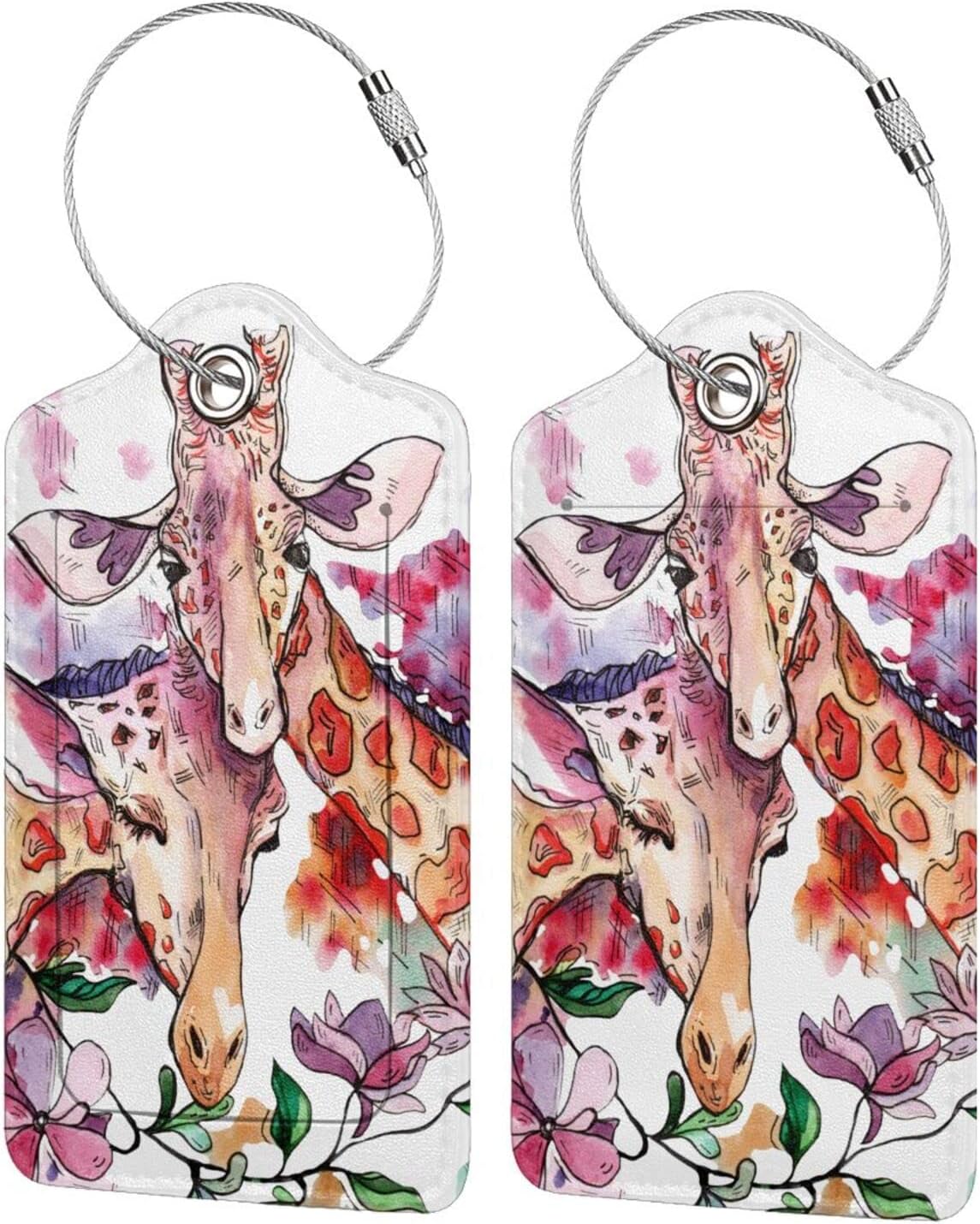 JAYUN Tower Luggage Tags for Suitcases 2 Pack Leather Luggage Tag