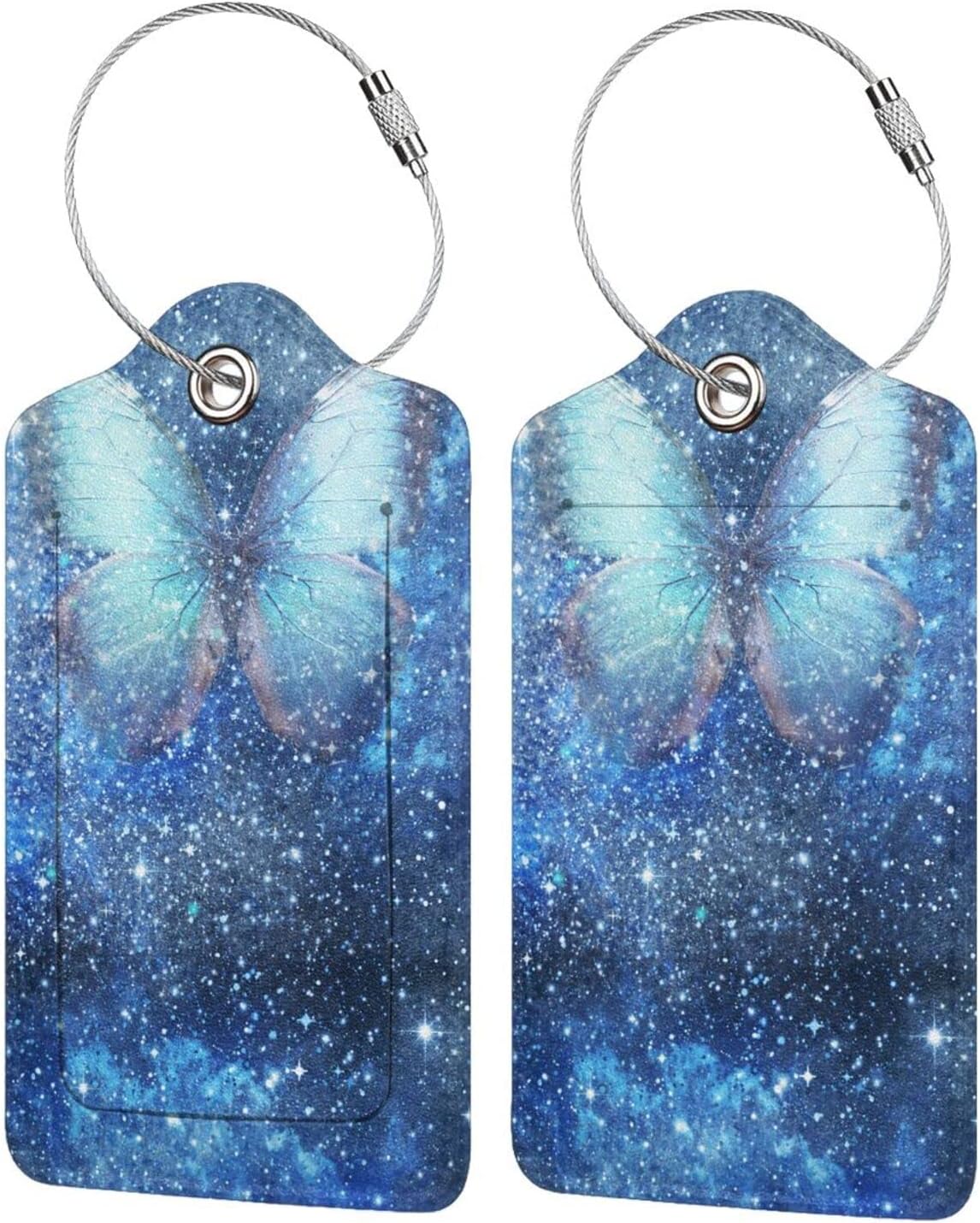 JAYUN Tower Luggage Tags for Suitcases 2 Pack Leather Luggage Tag