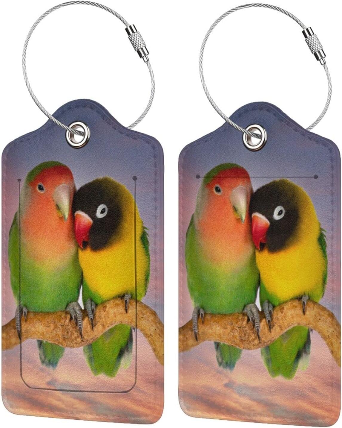 JAYUN Tower Luggage Tags for Suitcases 2 Pack Leather Luggage Tag