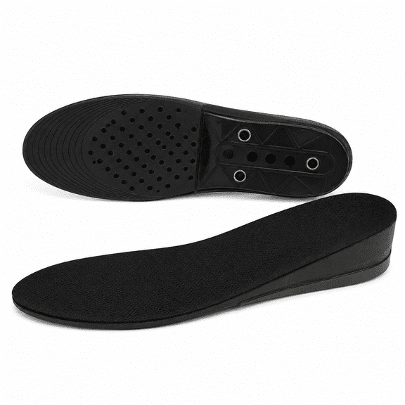 JAYWAYNE 2-Layer Height Increase Heel Insoles, Adjustable Gel and EVA Shoe Inserts, Self-Adhesive Non-Slip Wedges, 2.6 cm Lift, Black, 1 Pair