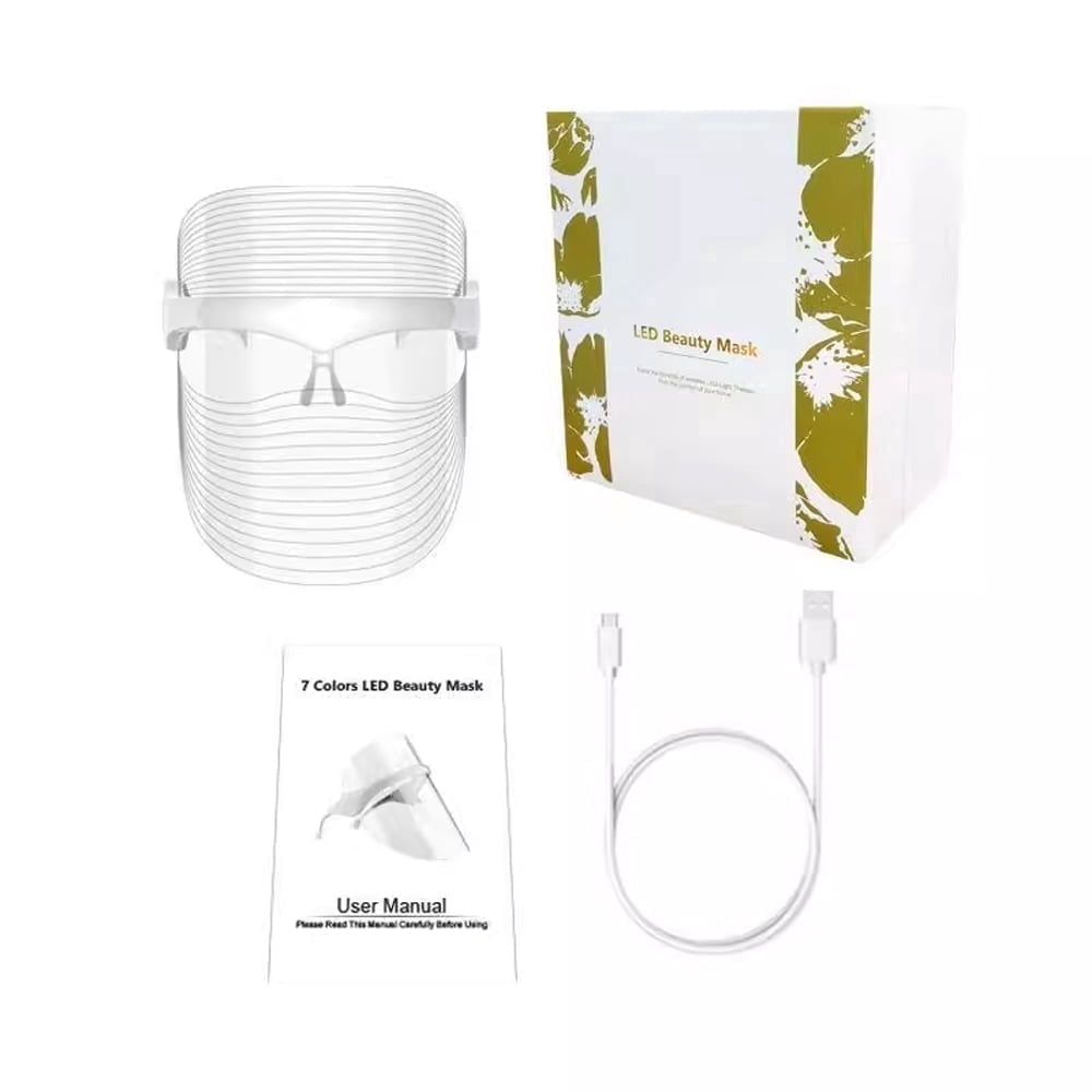 JAYWAYNE 7 Color LED Face Mask Light Therapy: Red Light Therapy Mask for Face with Red Light Therapy, Ideal for At-Home Skincare, Facial Treatment & Mask Enhanc