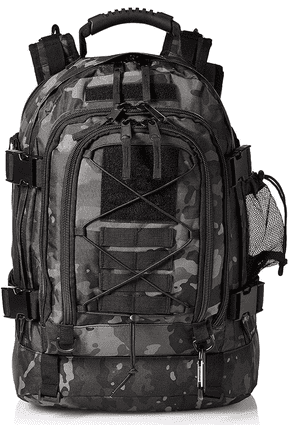 Expandable 40-64L Military Tactical Backpack - 3-Day Assault Rucksack with Hydration Compartment, Water-Resistant Hiking Camping Bug Out Bag (Digital Camo)