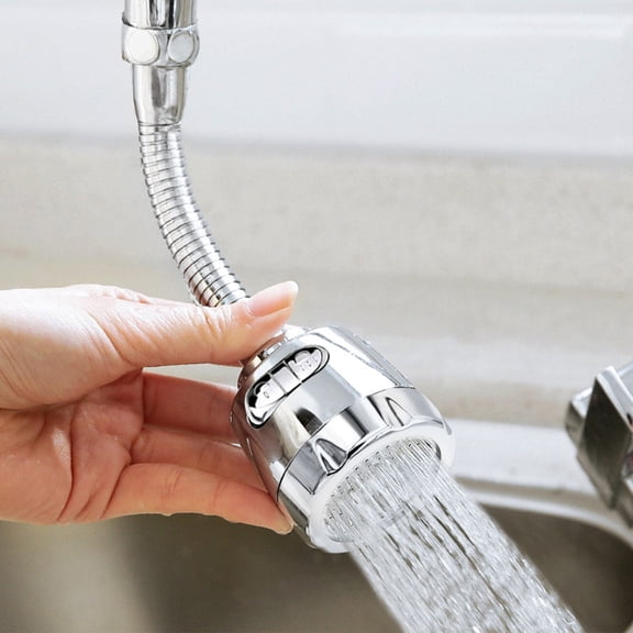 JAYWAYNE 360° Swivel Kitchen Faucet Aerator with 3 Spray Modes,  Anti-Splash Water Saving Spray Head, Flexible Gooseneck Design for Kitchen & Bathroom Sink