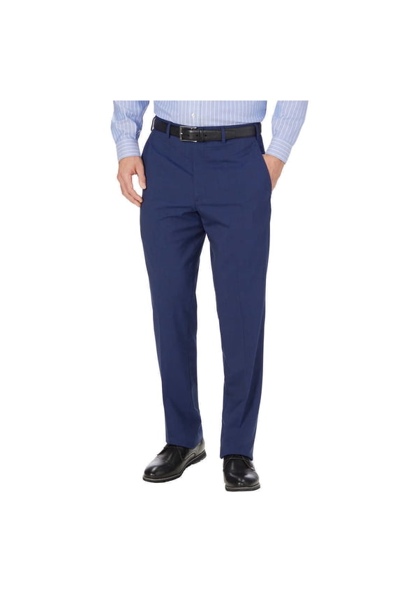 JB Britches Men's Pleated Pant (Blue Plaid, 34W x 34L)