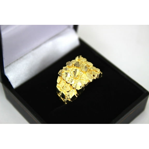 JB Jewelry House Inc. Solid Yellow Gold Nugget Ring 10K, 2.2-6.4 grams, Yellow Gold, Sizes 6-13