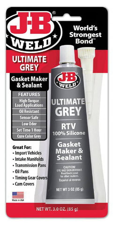 J-B Weld Ultimate Gray Silicone Gasket Maker & Sealant, 3 oz