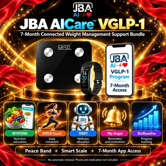 JBA AICare VGLP-1 Bundle with Peace Band, Smart Body Fat Scale and 7 ...