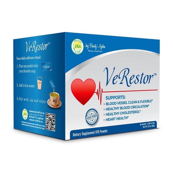 JBA Brands VERESTOR RTD Powder to Support Healthy Cholesterol, 30 Count