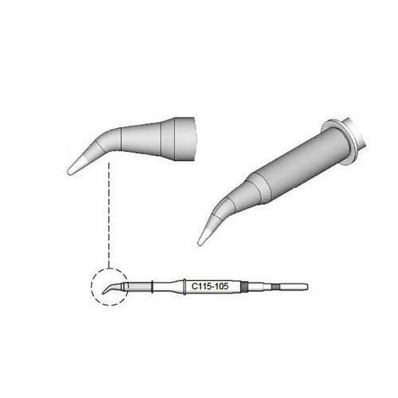 JBC C115105 Soldering Tip Conical Curved Diameter 0.3 mm