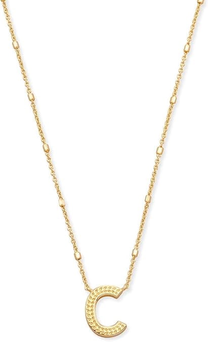 JBD Letter C Pendant Necklace, Yellow Gold, 19”