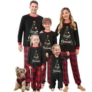 JBEELATE Family Christmas Pajamas Matching Sets Xmas Matching Pjs for Adults Kids Holiday Home Xmas Family Sleepwear Set